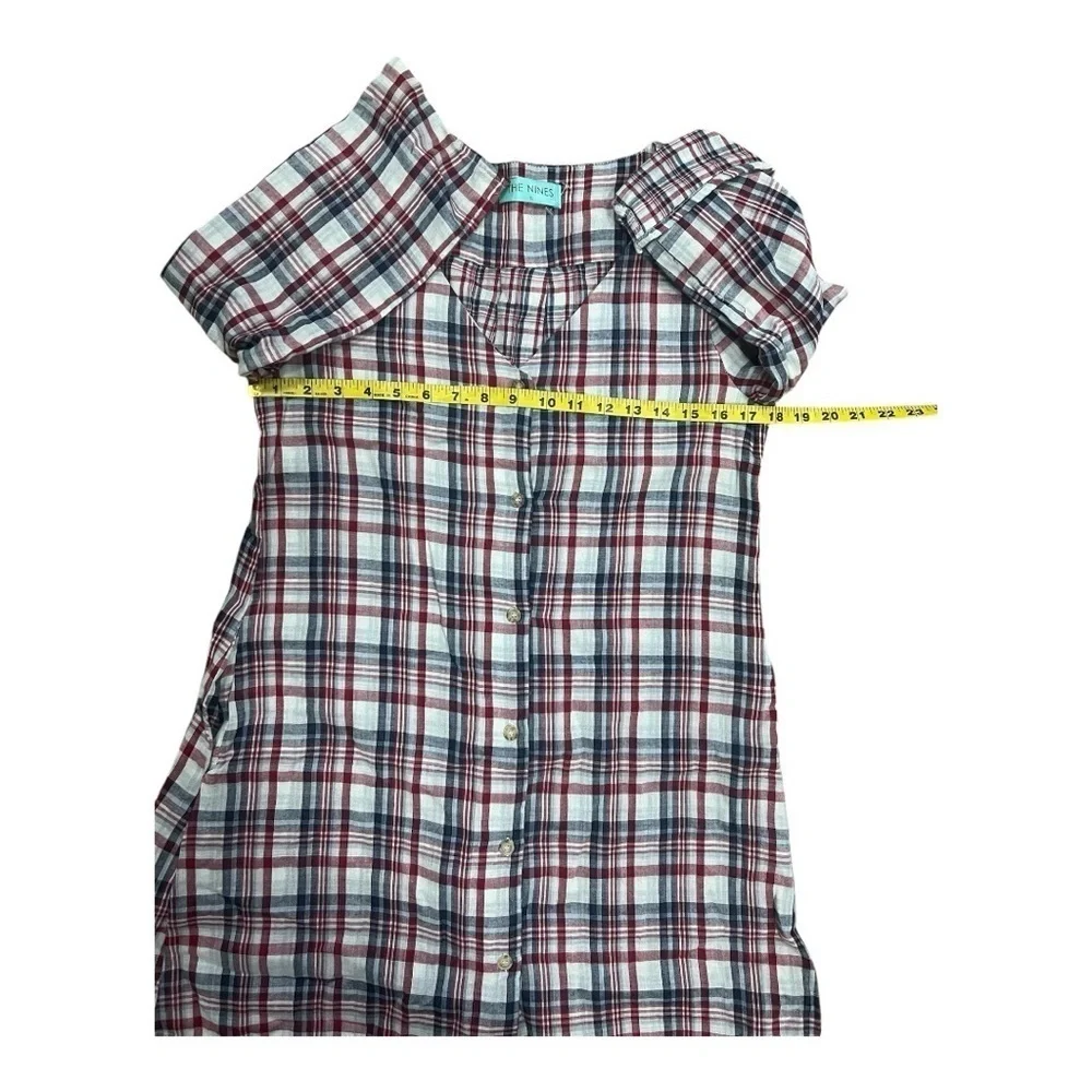 The NINES 100% Cotton Plaid Midi Dress Size S Women